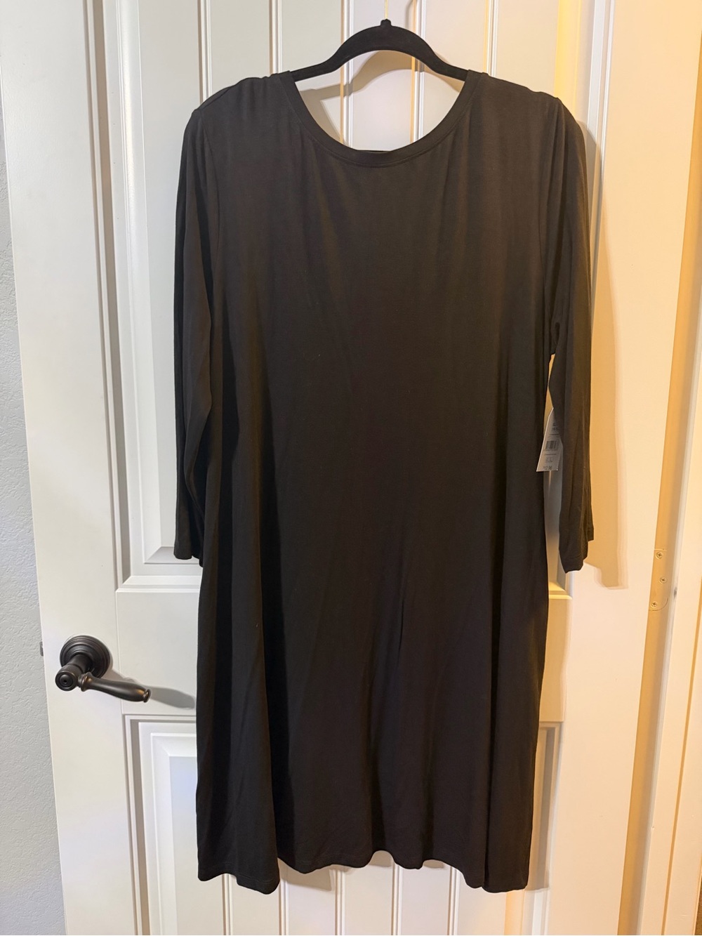 Time and Tru Black Long Sleeve Swing Dress